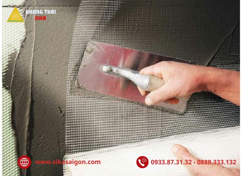 Lưới thủy tinh chống thấm giúp liên kết giữa vật liệu và nền thi công